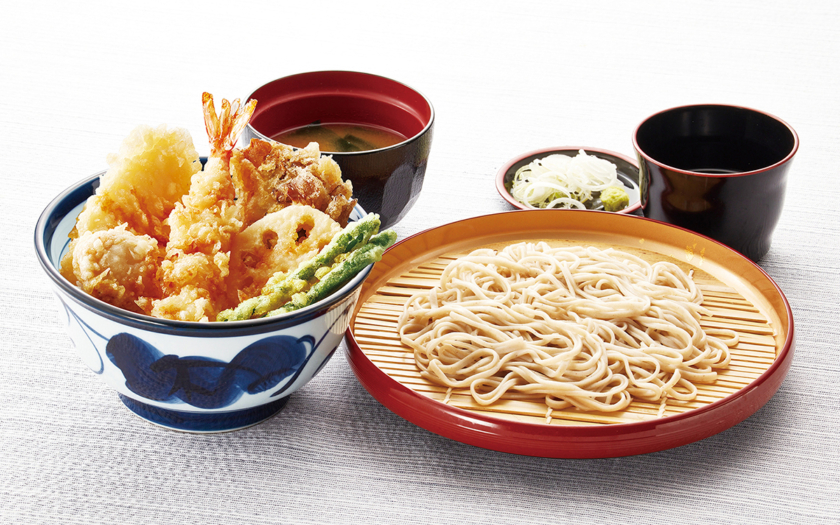 オールスター天丼 小そばセット