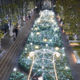 あべのハルカス16階屋外庭園のイルミネーション