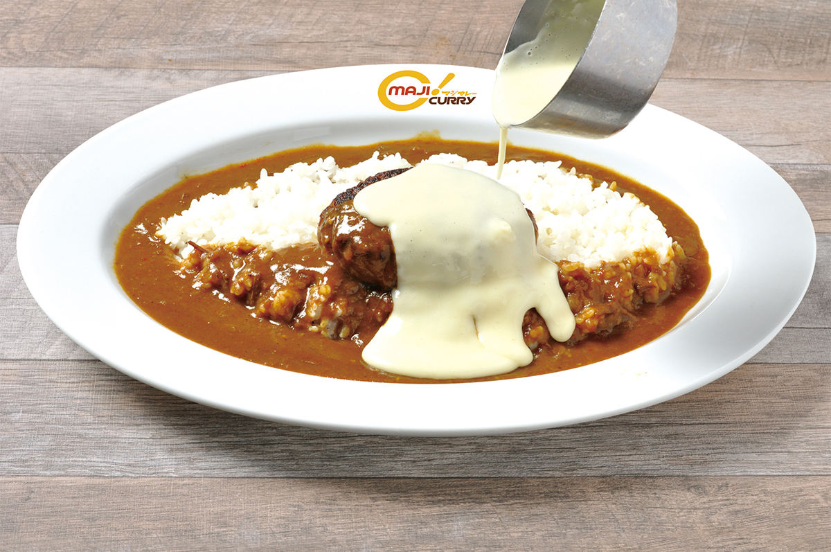 チーズフォンデュがけハンバーグカレー
