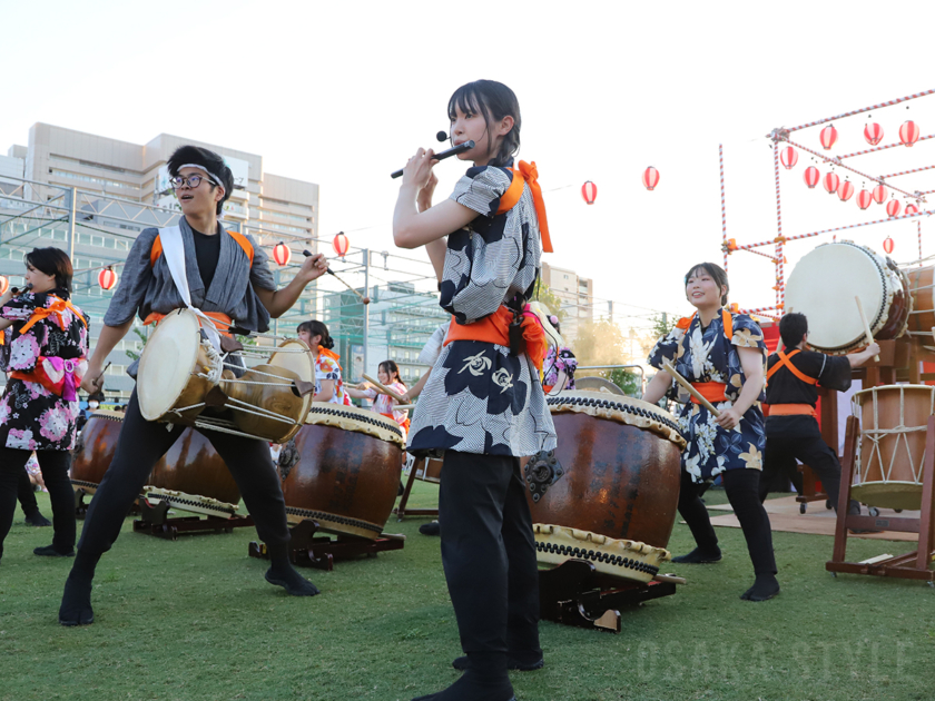 柴島高校和太鼓部による演奏