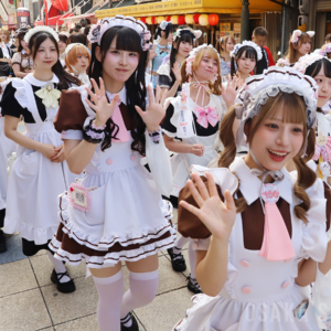 浪速区制100周年「浪速区商店会連盟 なにわ100人パレード ～メイドさん大集合～」