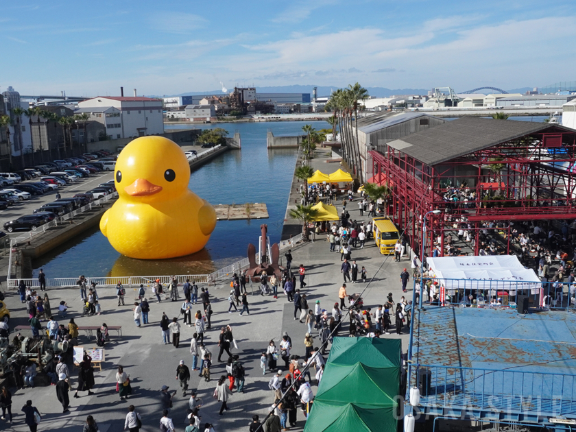巨大なアート作品「ラバー・ダック」