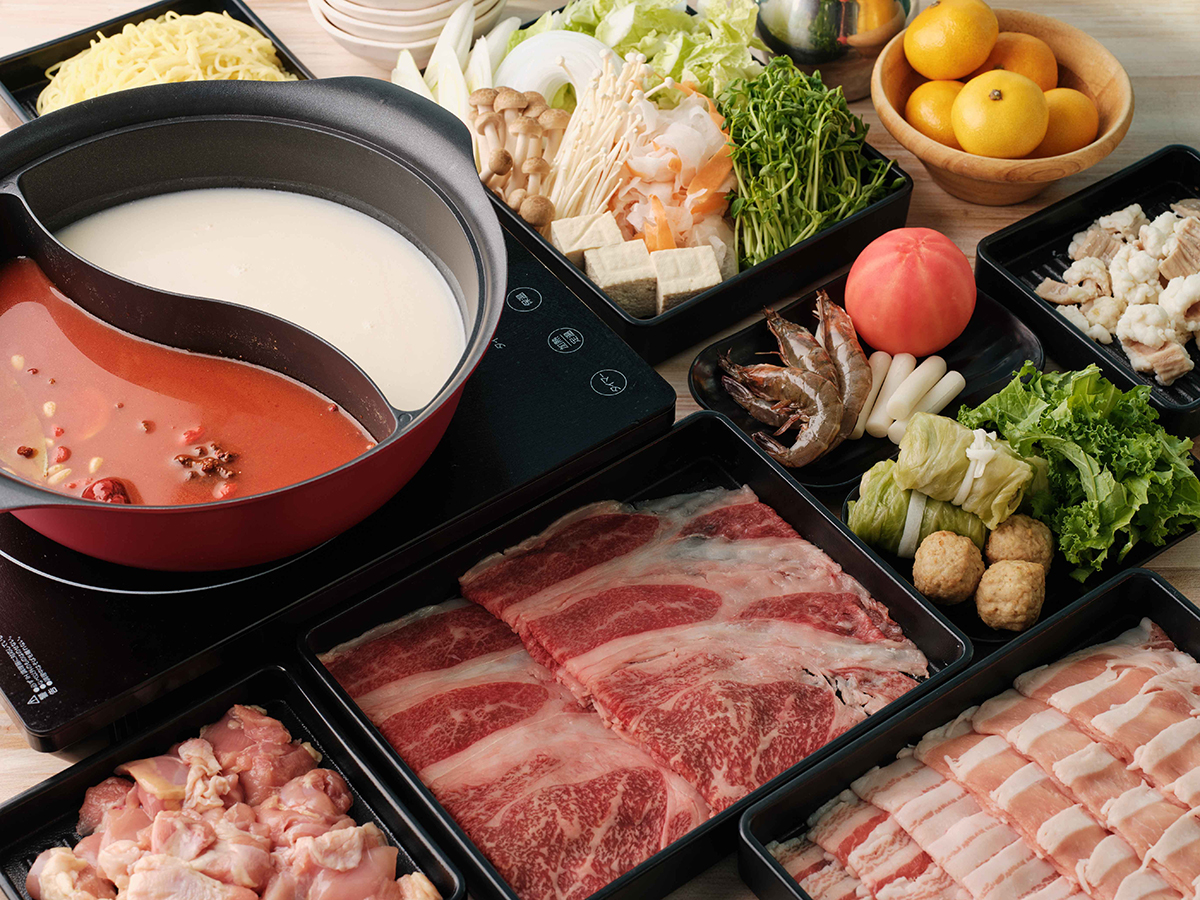 黒毛和牛&茶美豚&備中高原鶏<Premium>選べるスープしゃぶしゃぶ鍋