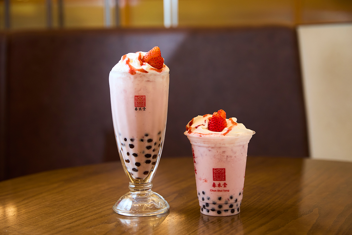 タピオカあまおう苺ミルクティー