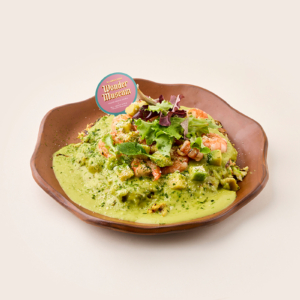 「お好み焼き 鉄板焼き 桃太郎」グリーン桃太郎焼きチーズアボカドソース