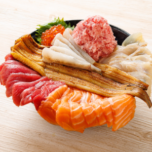 ノドグロ炙りとメヒカリ刺し入りふくしま全部のせ丼