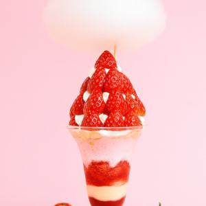 「ふるーつなのに」贅沢いちごの⾷べ⽐べマウンテンパフェ