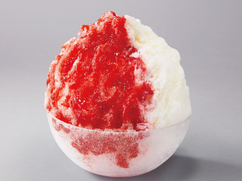 天然水の削り氷 濃い苺みるく