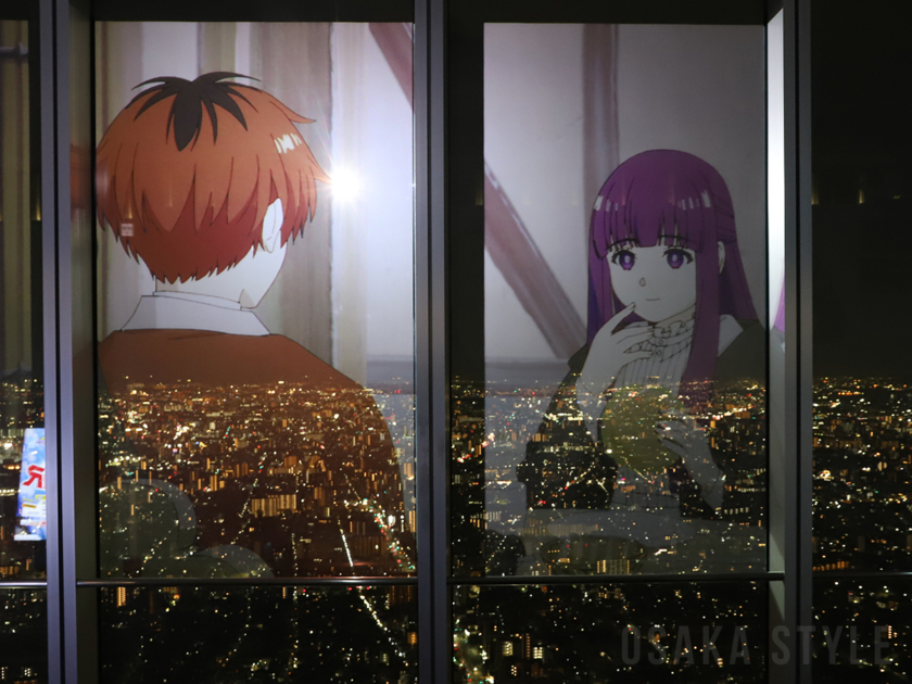60階ガラス面にアニメ名場面を投影 – OSAKA STYLE