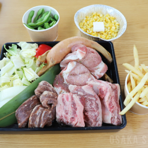 厚切りカルビ＆牛ハラミの4種盛りスタンダードBBQプラン
