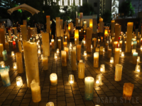 西梅田公園でCANDLE JUNEさんによるインスタレーション