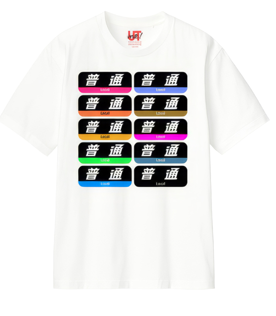 ユニクロ JR西日本とコラボレーションしたTシャツ（方向幕）