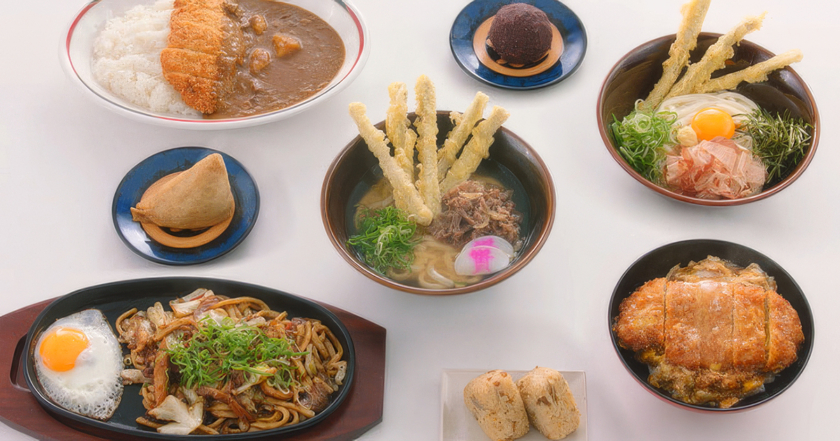 「資さんうどん」肉ごぼ天うどん、焼きうどん、カレーライスなど