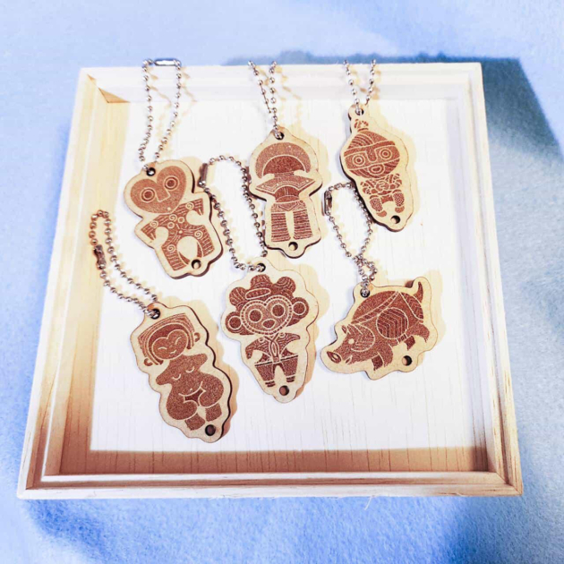 「まる工房」木製土偶キーホルダー