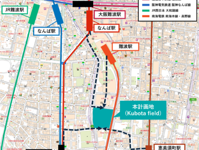 なんば駅近くのクボタ旧本社跡地に多目的アリーナ　ホテル・商業施設も計画