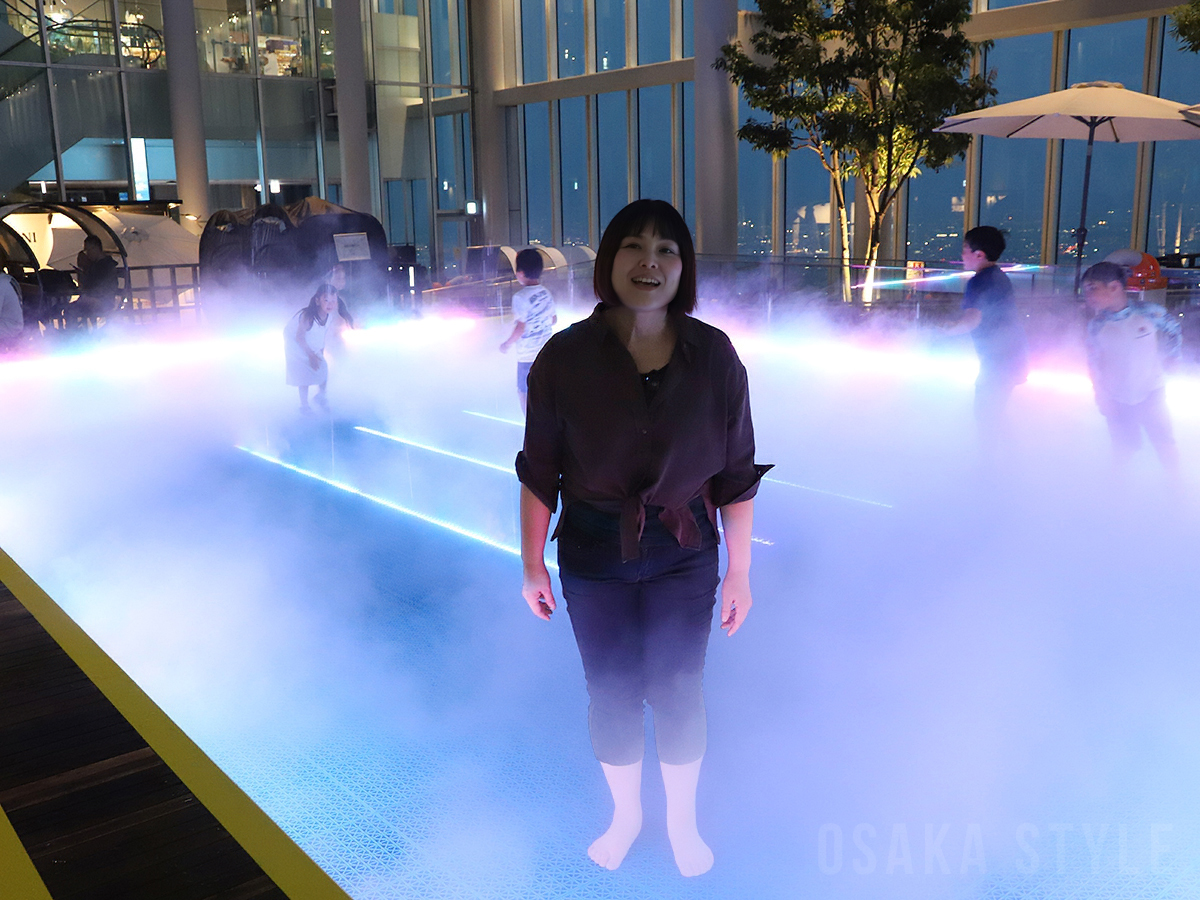 夜はライトアップする「噴水と雲海ゾーン」