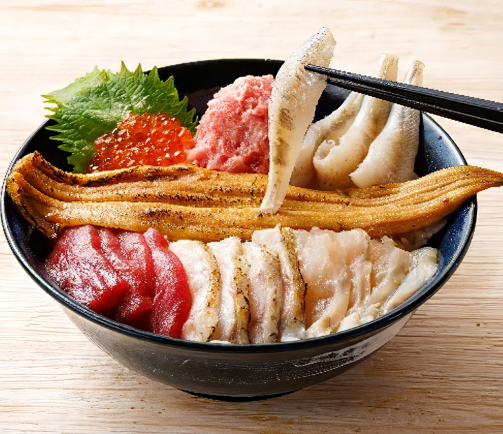 ノドグロ炙りとメヒカリ刺し入りふくしま全部のせ丼