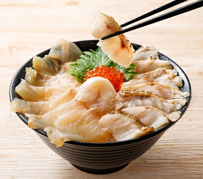 ノドグロ炙りとヒラメ漬け丼