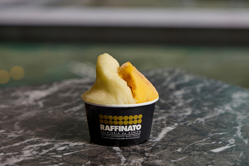 「BAR & GELATERIA RAFFINATO」ジェラート２種盛りカップ （シャインマスカット・かぼちゃプリン）